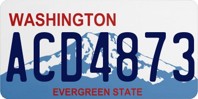 WA license plate ACD4873