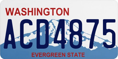 WA license plate ACD4875