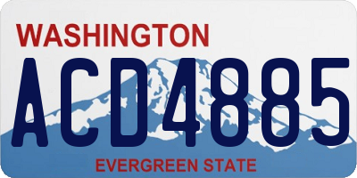 WA license plate ACD4885