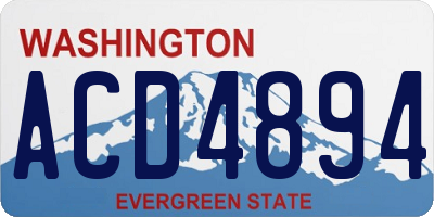 WA license plate ACD4894