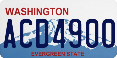 WA license plate ACD4900