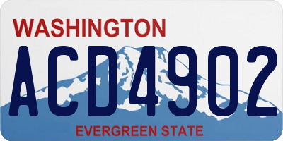 WA license plate ACD4902