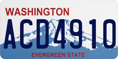 WA license plate ACD4910