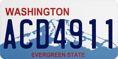 WA license plate ACD4911
