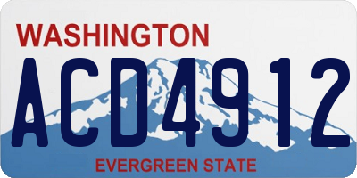 WA license plate ACD4912