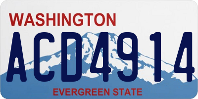 WA license plate ACD4914