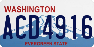 WA license plate ACD4916