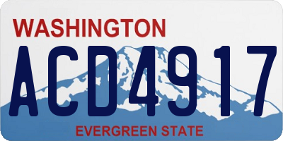 WA license plate ACD4917
