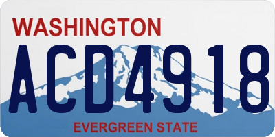WA license plate ACD4918