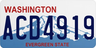 WA license plate ACD4919