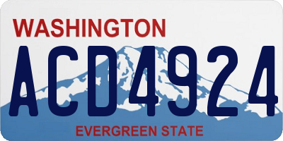 WA license plate ACD4924