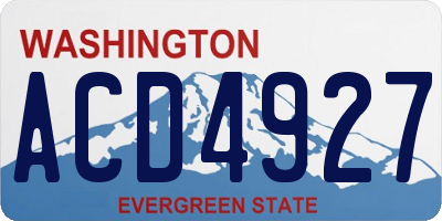 WA license plate ACD4927
