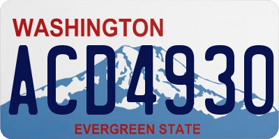 WA license plate ACD4930