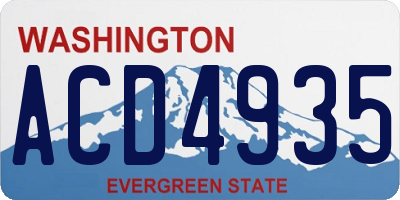 WA license plate ACD4935