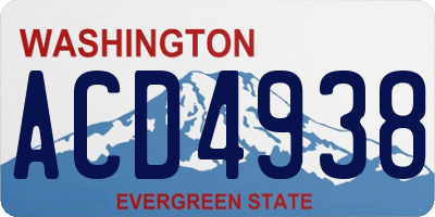 WA license plate ACD4938