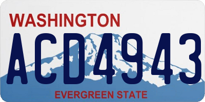 WA license plate ACD4943