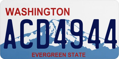 WA license plate ACD4944