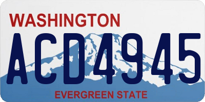 WA license plate ACD4945