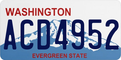 WA license plate ACD4952