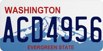 WA license plate ACD4956