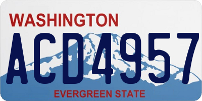 WA license plate ACD4957