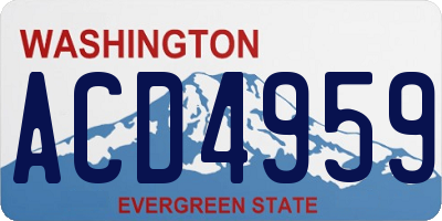 WA license plate ACD4959