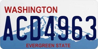 WA license plate ACD4963