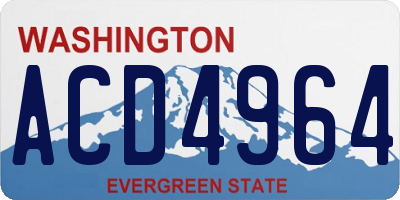 WA license plate ACD4964