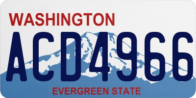 WA license plate ACD4966
