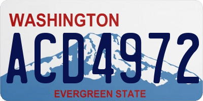 WA license plate ACD4972