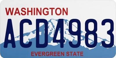 WA license plate ACD4983