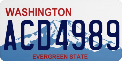 WA license plate ACD4989