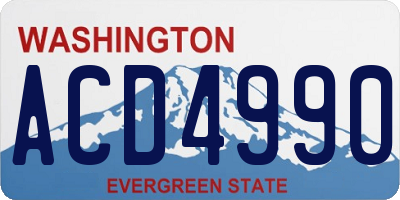 WA license plate ACD4990