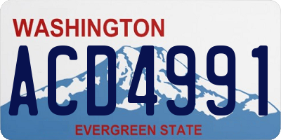 WA license plate ACD4991