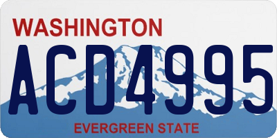 WA license plate ACD4995