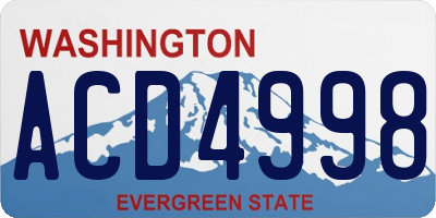 WA license plate ACD4998