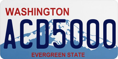 WA license plate ACD5000
