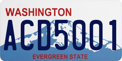 WA license plate ACD5001