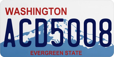 WA license plate ACD5008