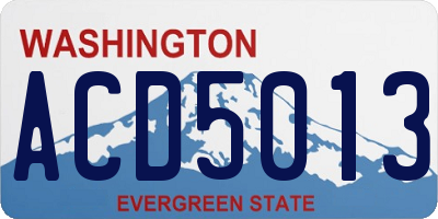 WA license plate ACD5013
