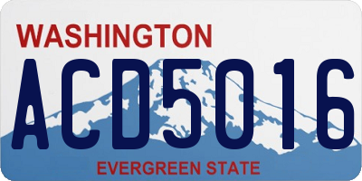 WA license plate ACD5016