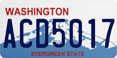 WA license plate ACD5017