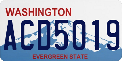 WA license plate ACD5019