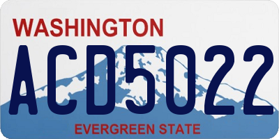 WA license plate ACD5022