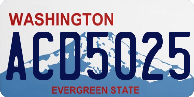 WA license plate ACD5025