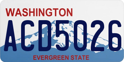 WA license plate ACD5026