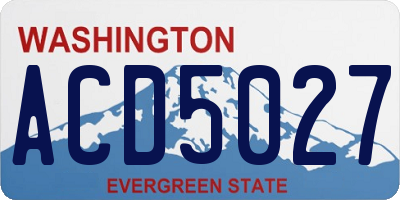 WA license plate ACD5027