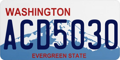 WA license plate ACD5030