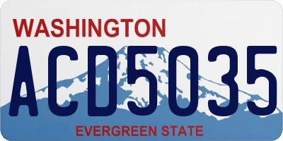 WA license plate ACD5035