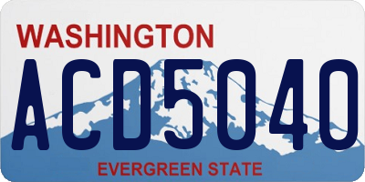 WA license plate ACD5040